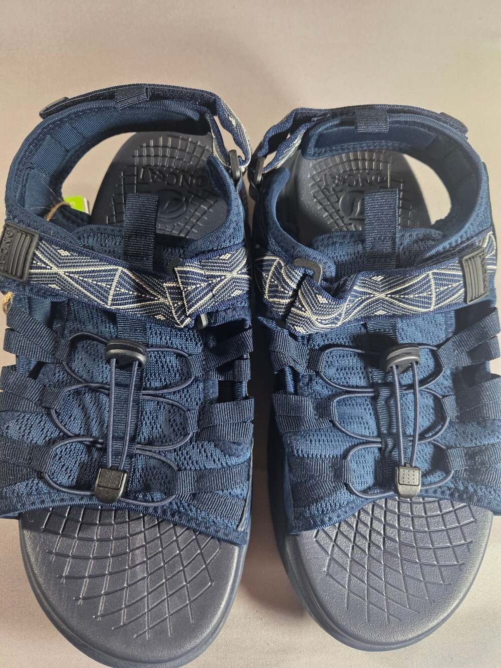 Oncai Men's Adjustable Athletic Fisherman Hiking Sandals in Navy Blue